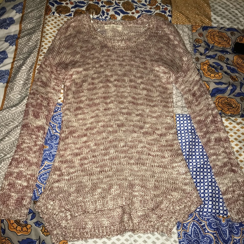 Red and cream sweater